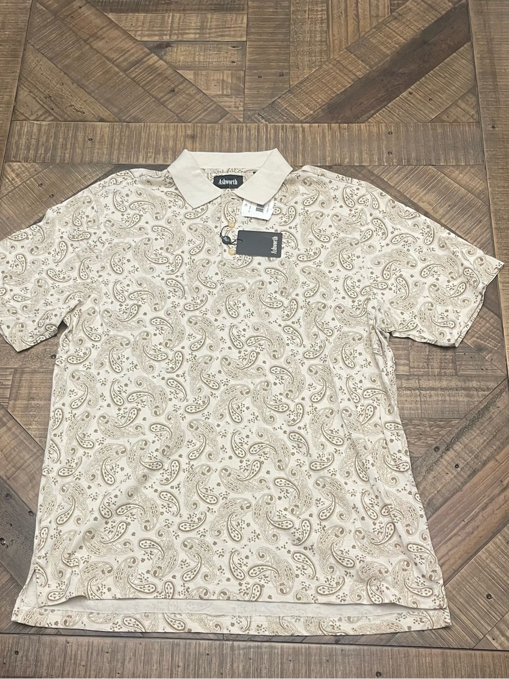 NWT Ashworth Golf Men's Soft Paisley Print Polo Shirt